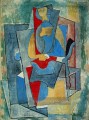 Frau sitzen dans un fauteuil rouge 1932 kubist Pablo Picasso